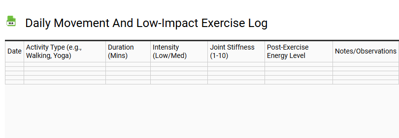 Daily Movement and Low-Impact Exercise Log