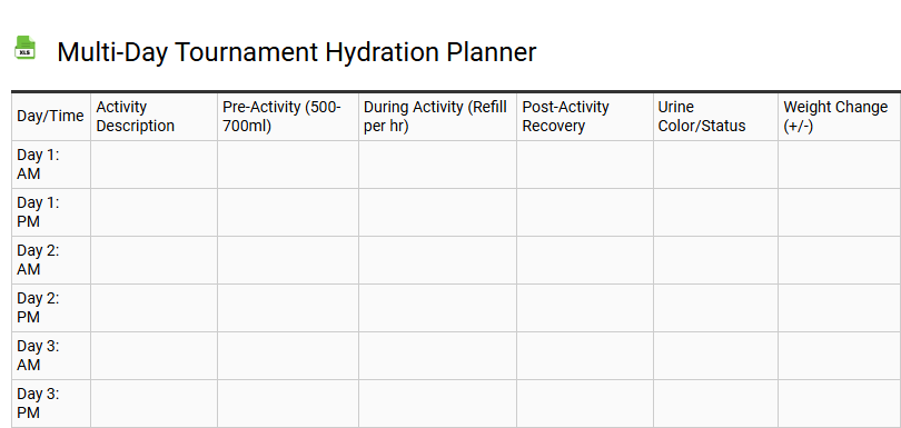 Multi-Day Tournament Hydration Planner