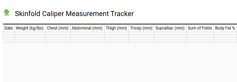 Skinfold Caliper Measurement Tracker