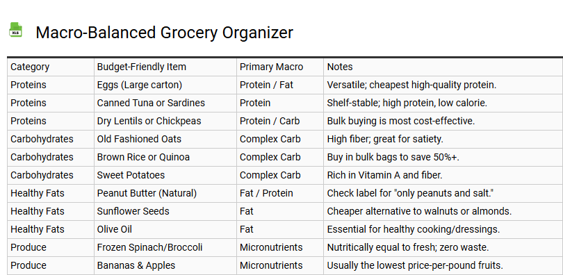 Macro-Balanced Grocery Organizer