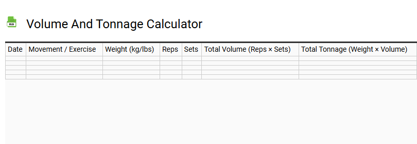 Volume and Tonnage Calculator