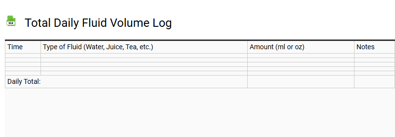 Total Daily Fluid Volume Log