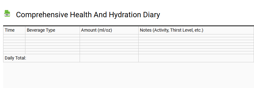 Comprehensive Health and Hydration Diary