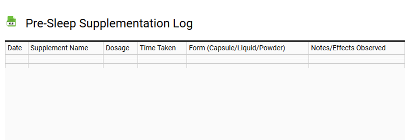 Pre-Sleep Supplementation Log