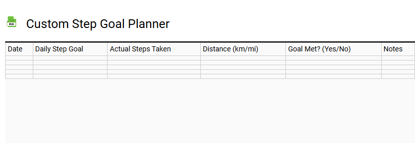 Custom Step Goal Planner