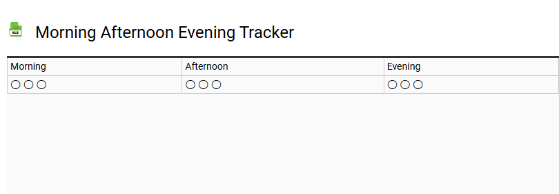 Morning Afternoon Evening Tracker