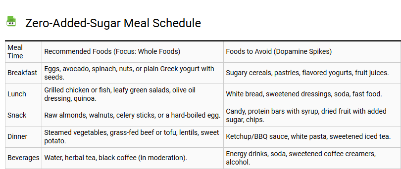 Zero-Added-Sugar Meal Schedule