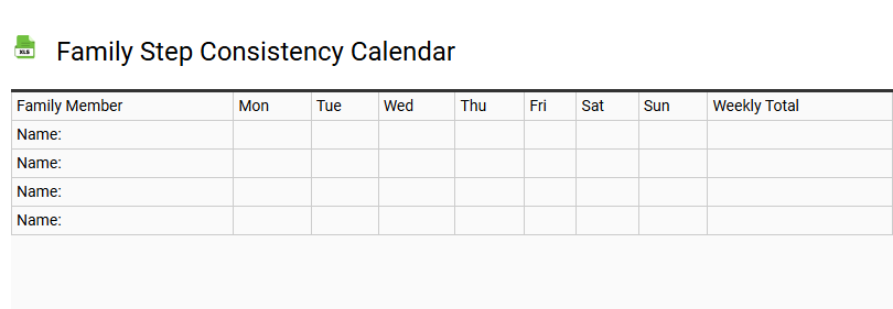 Family Step Consistency Calendar
