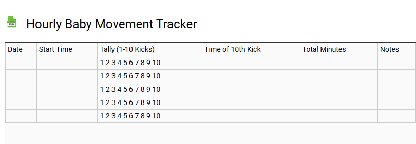 Hourly Baby Movement Tracker