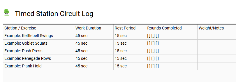 Timed Station Circuit Log