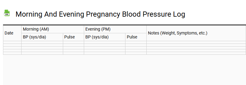 Morning and Evening Pregnancy Blood Pressure Log