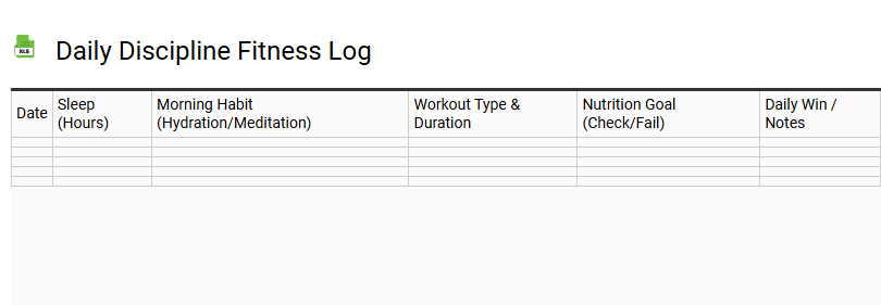 Daily Discipline Fitness Log