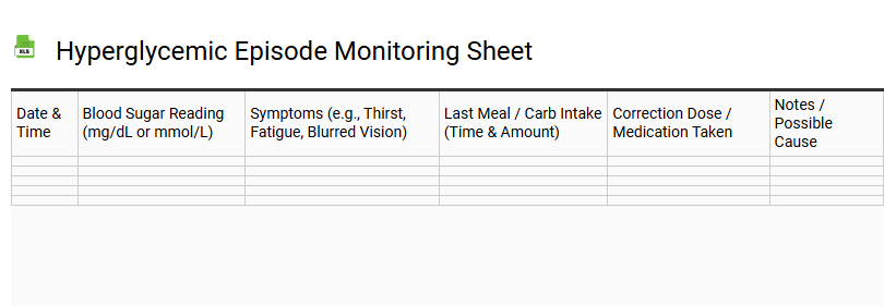 Hyperglycemic Episode Monitoring Sheet