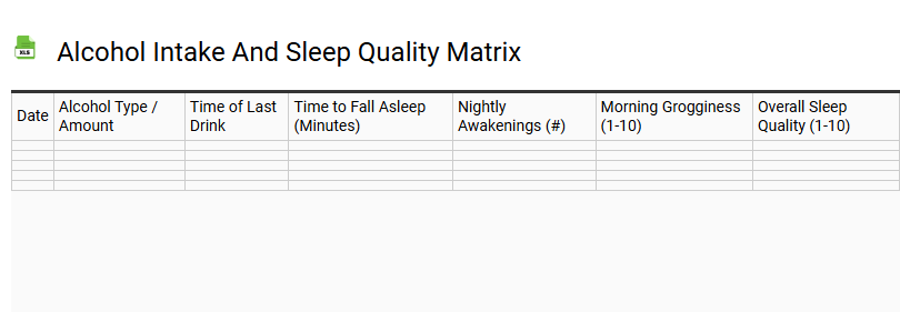 Alcohol Intake and Sleep Quality Matrix