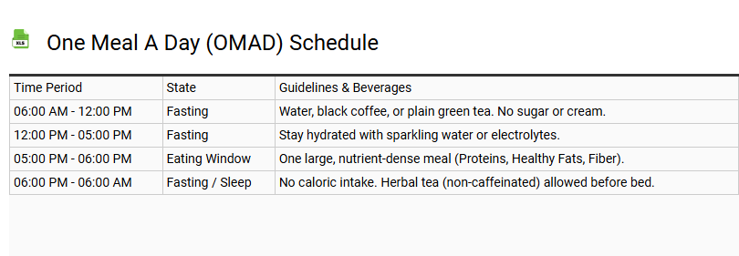 One Meal a Day (OMAD) Schedule