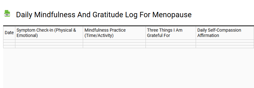 Daily Mindfulness and Gratitude Log for Menopause
