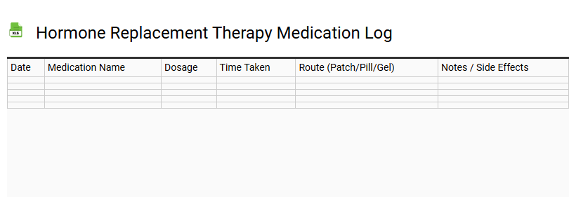 Hormone Replacement Therapy Medication Log