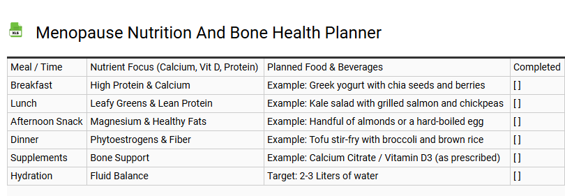 Menopause Nutrition and Bone Health Planner