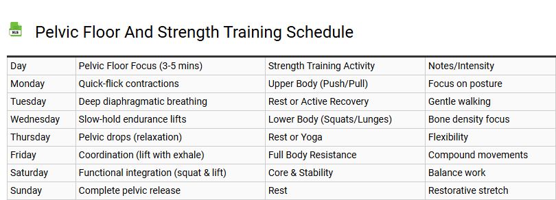 Pelvic Floor and Strength Training Schedule