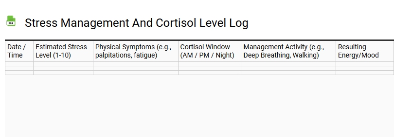 Stress Management and Cortisol Level Log