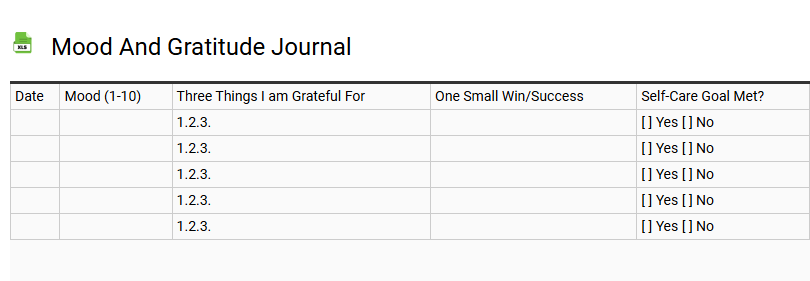 Mood and Gratitude Journal