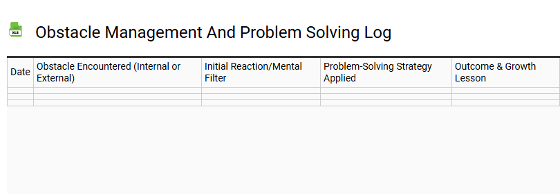 Obstacle Management and Problem Solving Log