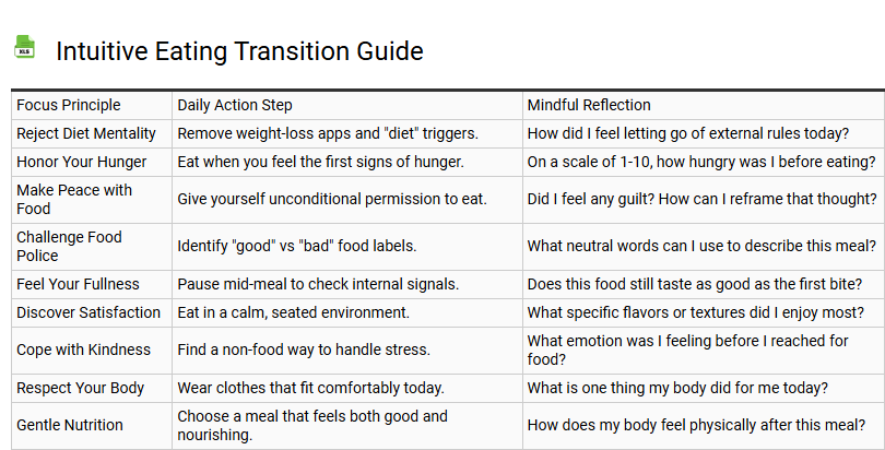Intuitive Eating Transition Guide