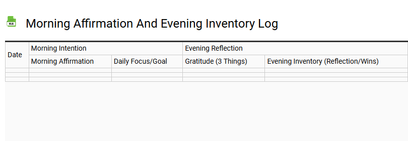 Morning Affirmation and Evening Inventory Log