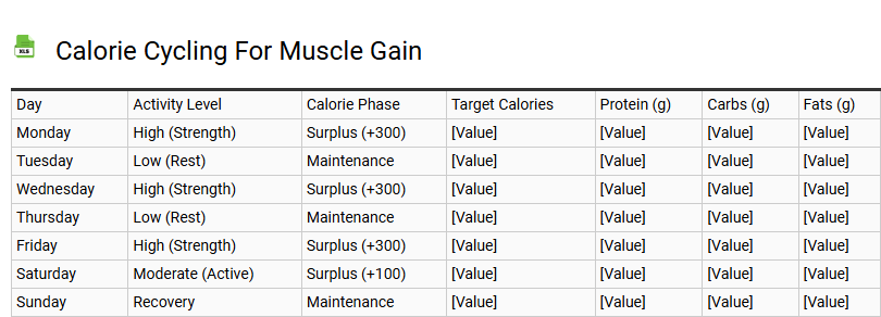 Calorie Cycling for Muscle Gain