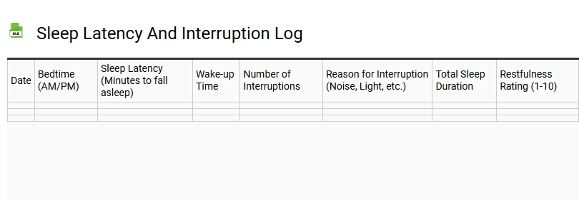 Sleep Latency and Interruption Log