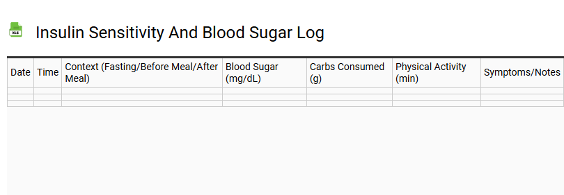 Insulin Sensitivity and Blood Sugar Log