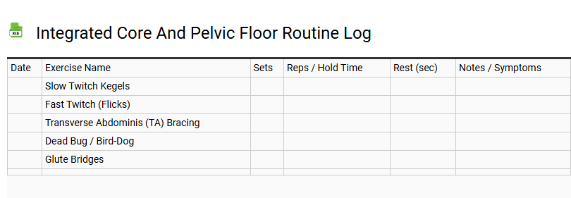 Integrated Core and Pelvic Floor Routine Log