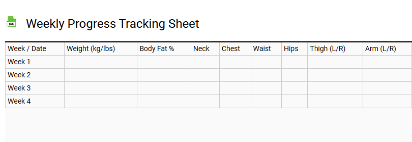 Weekly Progress Tracking Sheet