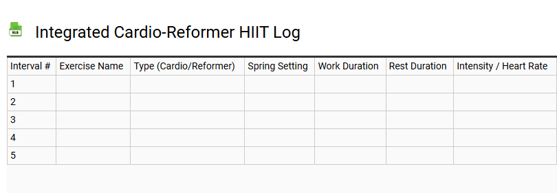 Integrated Cardio-Reformer HIIT Log