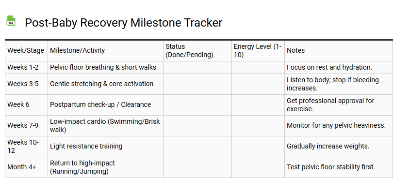 Post-Baby Recovery Milestone Tracker