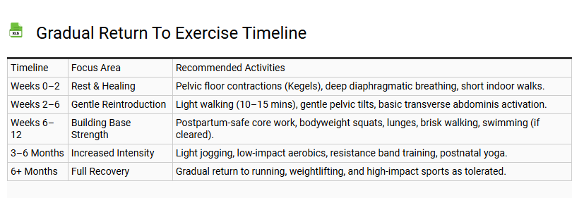 Gradual Return to Exercise Timeline