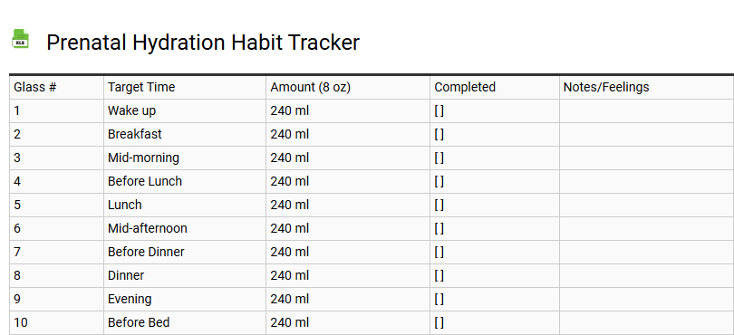Prenatal Hydration Habit Tracker