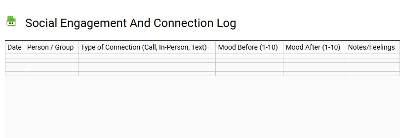 Social Engagement and Connection Log