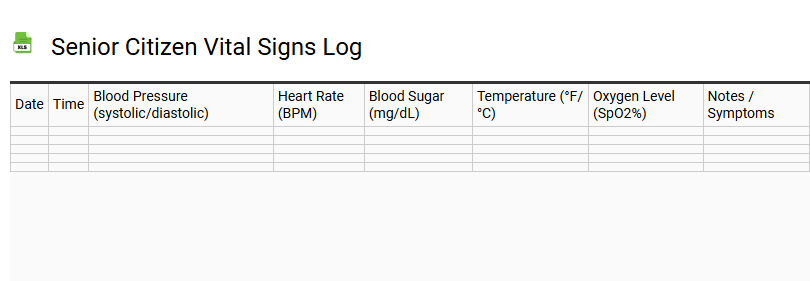 Senior Citizen Vital Signs Log