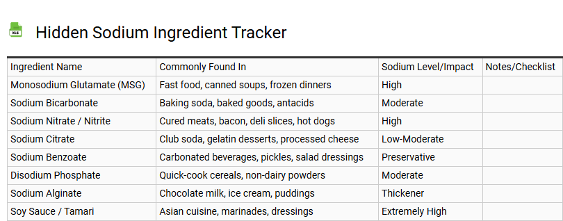 Hidden Sodium Ingredient Tracker
