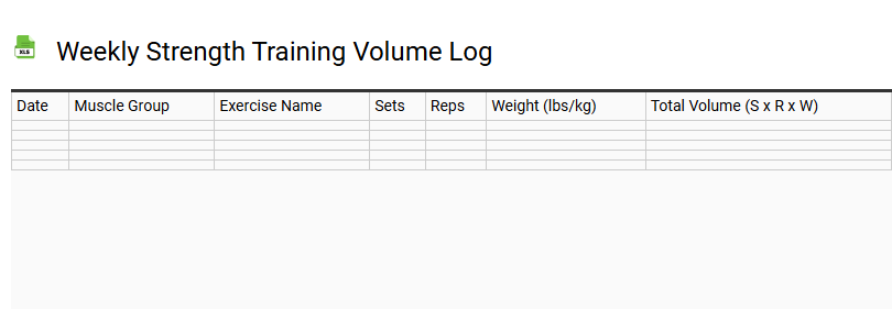 Weekly Strength Training Volume Log