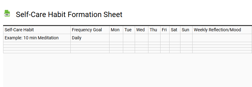 Self-Care Habit Formation Sheet