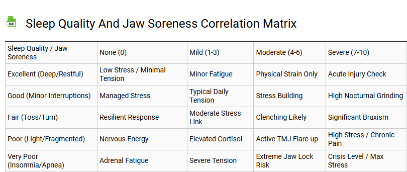 Sleep Quality and Jaw Soreness Correlation Matrix