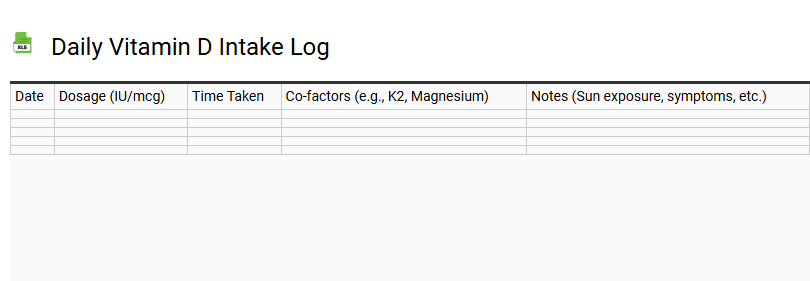 Daily Vitamin D Intake Log