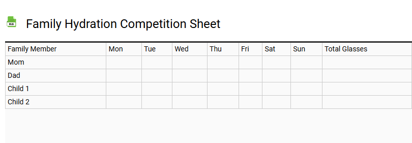 Family Hydration Competition Sheet