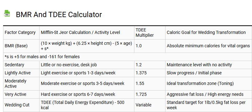 BMR and TDEE Calculator