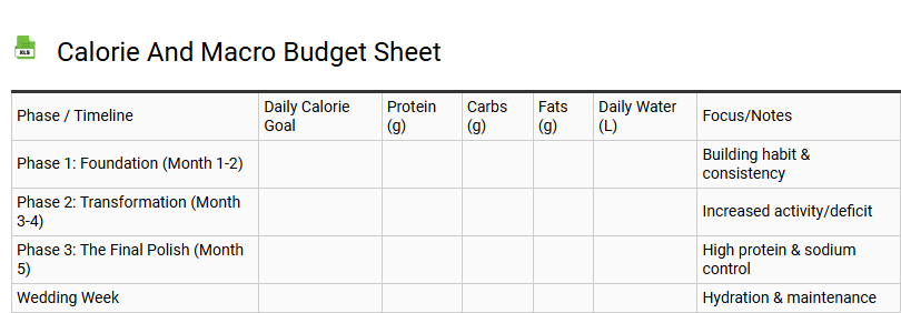 Calorie and Macro Budget Sheet