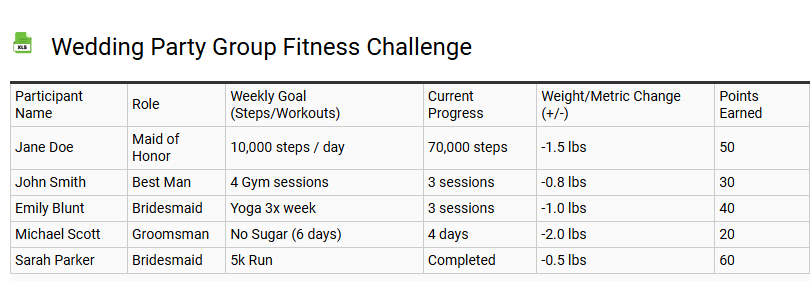 Wedding Party Group Fitness Challenge