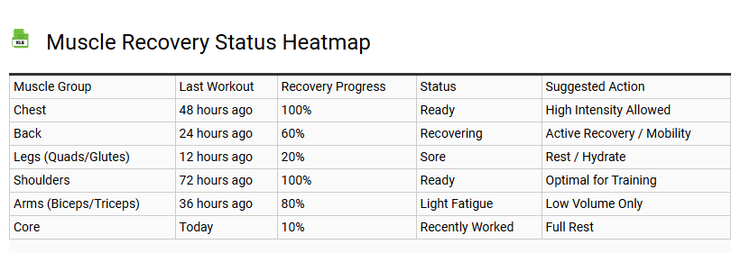 Muscle Recovery Status Heatmap