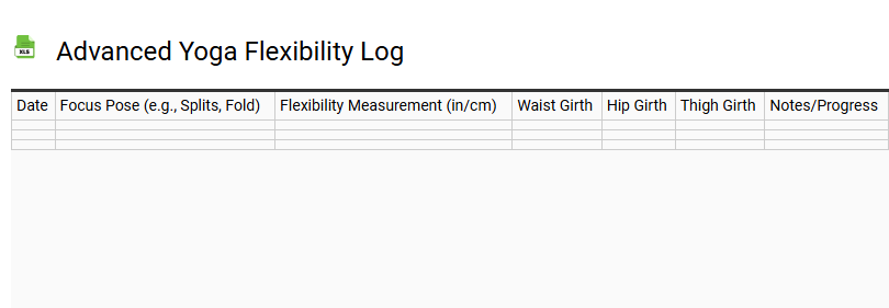 Advanced Yoga Flexibility Log